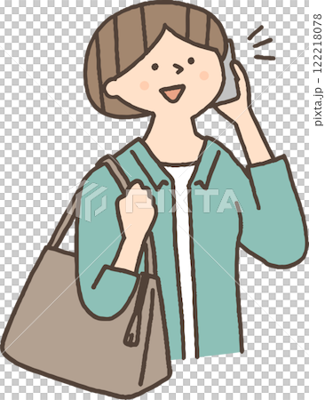 スマホで通話している若い女性 122218078