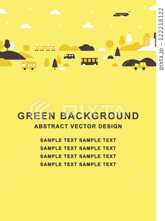 抽象的な交通風景イラスト | フラットデザイン 黄色 122218122
