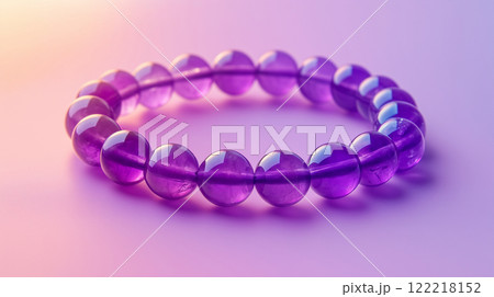 アメジストのビーズブレスレット 122218152