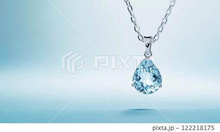 涙型ブルートパーズのネックレスのイラスト素材 [122218175] - PIXTA