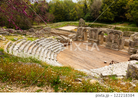 Remains of Butrint theatre in Butrint National Park Remains of Butrint theatre in Butrint National Park 122218384