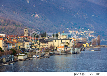 Residentioal buildings along Lake Maggiore in Cannobio Residentioal buildings along Lake Maggiore in Cannobio 122218409