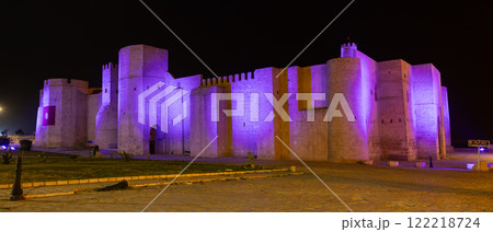 Evening view of exterior of Ribat of Monastir in Tunisia Evening view of exterior of Ribat of Monastir in Tunisia 122218724