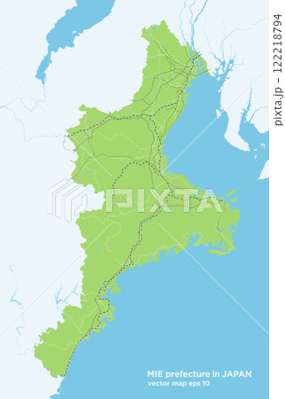 日本の三重県のシンプルな緑色のロードマップ 122218794