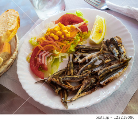 Anchovies with vegetable salad 122219086