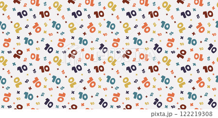 北欧の数字イラストパターン 背景素材 122219308