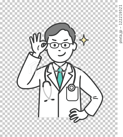 眼鏡を上げてニヤリと笑い自信を見せる若い男性医師 眼鏡を上げてニヤリと笑い自信を見せる若い男性医師 122219321