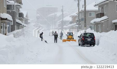 大雪　除雪作業 122219413