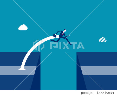 Business with across the chasm, Business accessibility vector flat style 122219634