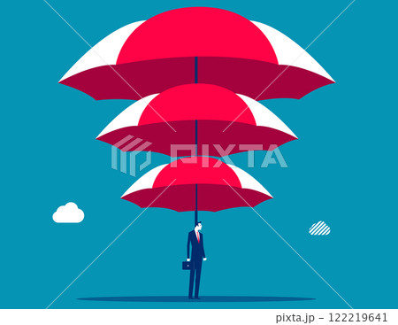 Business with insurance eagent, Business protection vector flat style 122219641