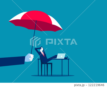 Business with insurance eagent, Business protection vector flat style 122219646