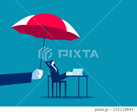 Business with insurance eagent, Business protection vector flat style 122219647