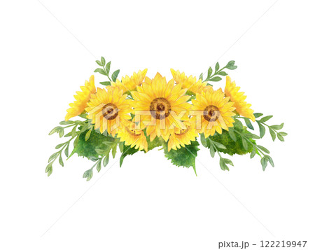 黄色いひまわりの装飾花 黄色いひまわりの装飾花 122219947