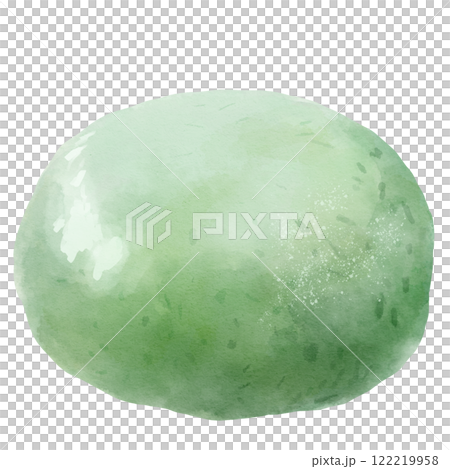 Simple watercolor illustration of mugwort mochi and kusamochi 122219958