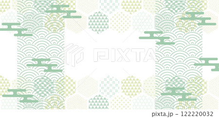 和柄 新緑 模様 背景 和柄 新緑 模様 背景 122220032