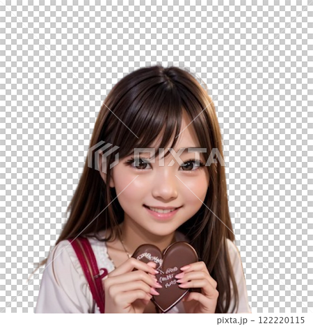Girl giving Valentine's chocolate 122220115