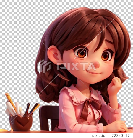 Girl giving Valentine's chocolate 122220117