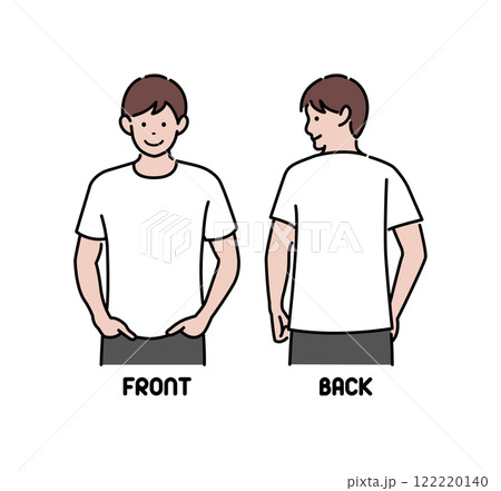 Tシャツデザインテンプレート用人物イラスト (白 / 男性) 122220140