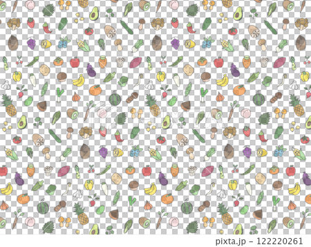 野菜果物キノコの壁紙イラスト 122220261