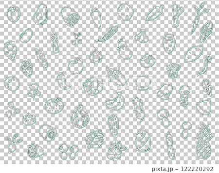 彩色陰影蔬菜水果蘑菇圖示集 122220292