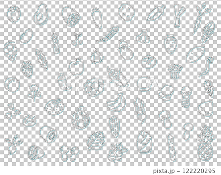 Color shadow vegetable fruit mushroom icon set 122220295