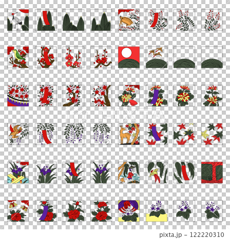 彩色方形 Hanafuda 圖示集 122220310