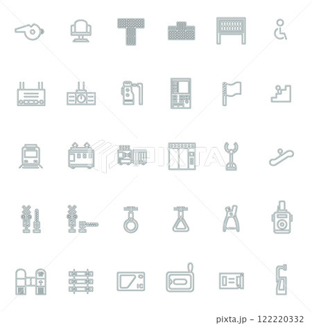 駅関連アイコンセットカラーシャドウ 122220332