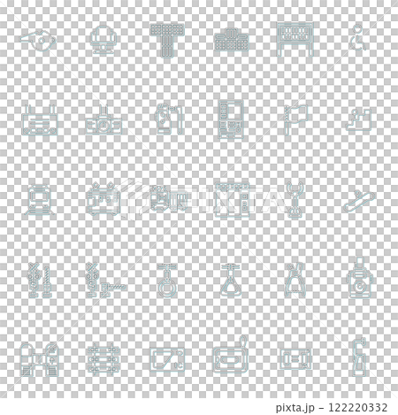 駅関連アイコンセットカラーシャドウ 122220332