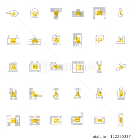 駅関連アイコンセットアウトライン 122220337