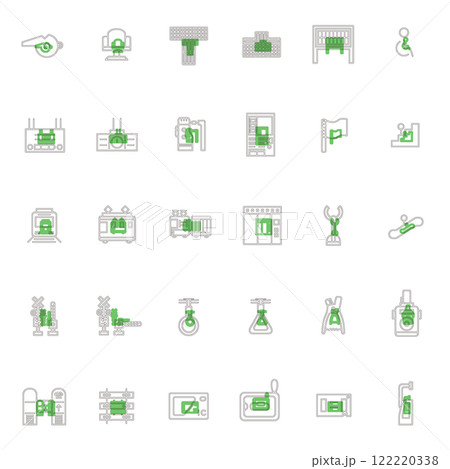 駅関連アイコンセットアウトライン 駅関連アイコンセットアウトライン 122220338