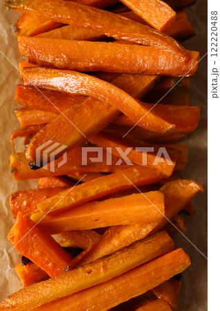 Fried carrot, concept of tasty fried food Fried carrot, concept of tasty fried food 122220488