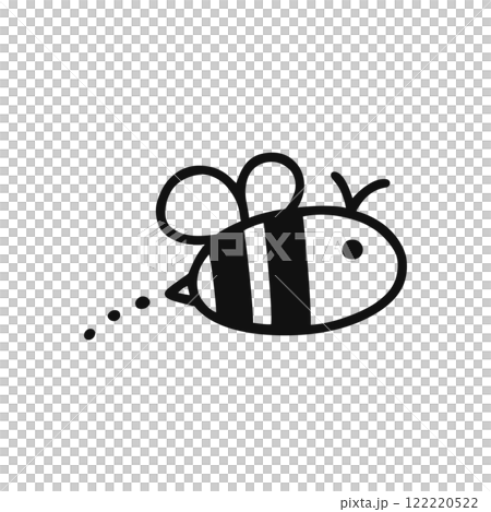 飛んでいる蜂 ミツバチ 線画 飛んでいる蜂 ミツバチ 線画 122220522