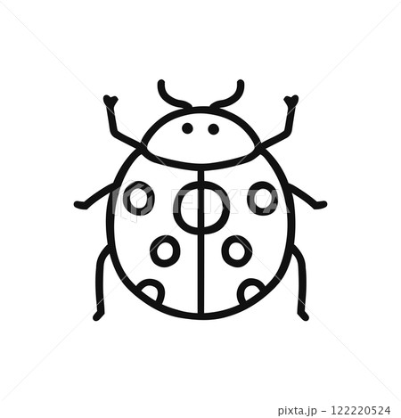 てんとう虫　線画 122220524