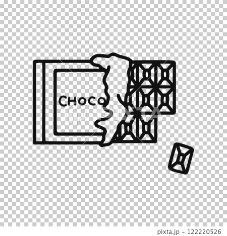板チョコ　線画 122220526
