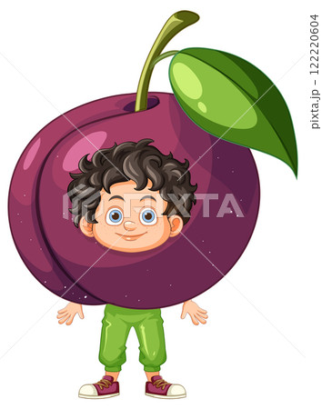 Child Dressed as a Plum Fruit 122220604