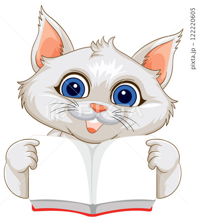 Cute Cat Reading a Book 122220605