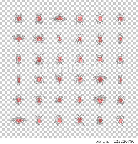 迷你昆蟲圖標集輪廓 122220780