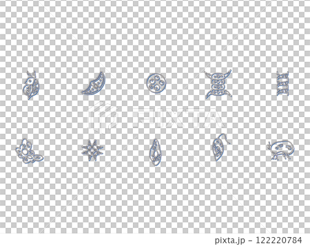 微生物のイラストアイコンセットカラーシャドウ 122220784