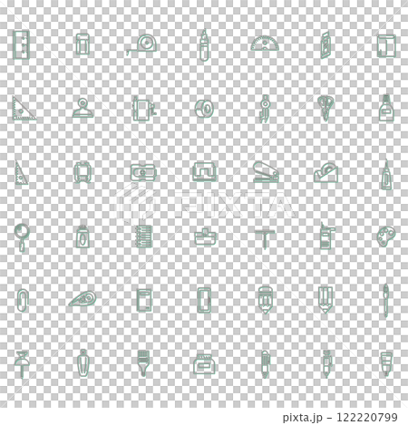 Teaching materials tools icon set color shadow Teaching materials tools icon set color shadow 122220799