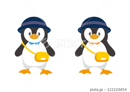 幼稚園に行く格好をしたペンギンのイラスト 122220854