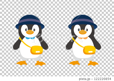幼稚園に行く格好をしたペンギンのイラスト 122220854