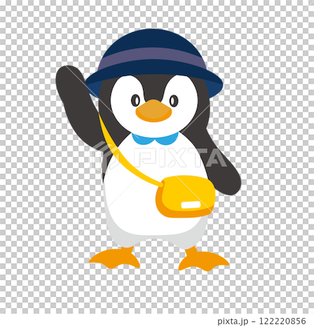 Illustration of a kindergarten penguin raising its hand Illustration of a kindergarten penguin raising its hand 122220856