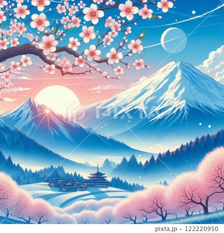 桜舞う春の風景 桜舞う春の風景 122220950