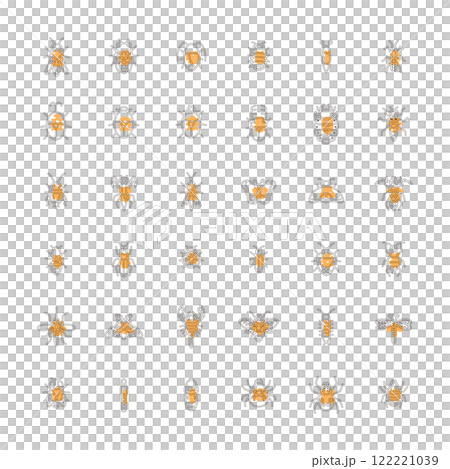 アウトラインミニ昆虫のイラストアイコンセット 122221039