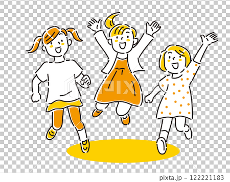 手繪插畫的孩子微笑著向你跑來 122221183