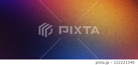 Vibrant gradient with noise textured surface in purple, orange, and blue tones 122221340