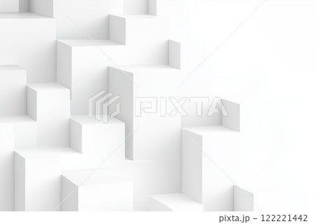 White geometric structures create a modern...のイラスト素材 [122221442] - PIXTA