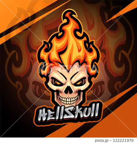 Hellskull esport mascot logo design 122221970