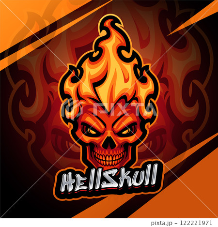 Hellskull esport mascot logo design 122221971