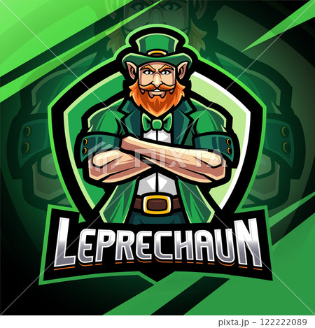 Leprechaun esport mascot logo design 122222089